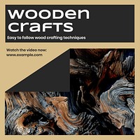 Wooden crafts Facebook post template