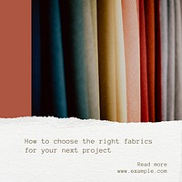 Choosing fabrics Instagram post template
