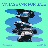 Vintage car Instagram post template