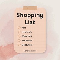 Shopping list Instagram post template