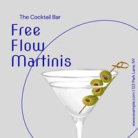 Free flow martinis Facebook post template