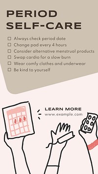 Period self care social story template