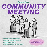 Community meeting Facebook post template