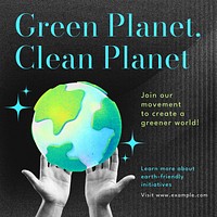 Green & clean planet Instagram post template