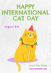 Cat day  poster template