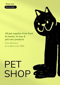 Pet supplies shop  poster template and design