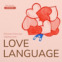 Love language quiz Instagram post template