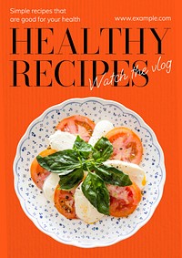 Healthy recipes poster template and design