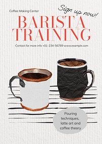 Barista training  poster template