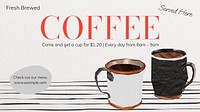 Fresh coffee  blog banner template