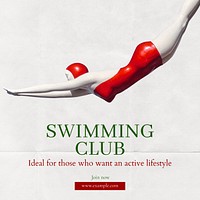 Swimming club Instagram post template