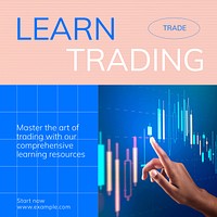 Learn trading Instagram post template