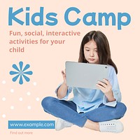 Kids camp Instagram post template