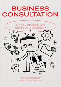 Business consultation poster template and design
