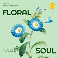 Floral soul quiz Instagram post template