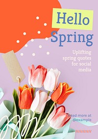 Hello spring poster template