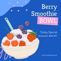 Berry smoothie Instagram post template