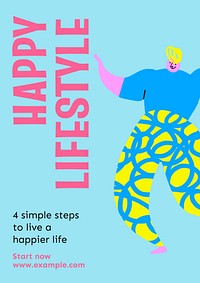 Happy lifestyle poster template and design