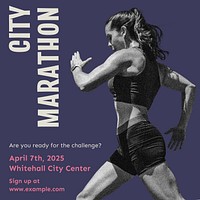 Marathon running Instagram post template