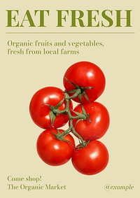 Organic supermarket poster template and design