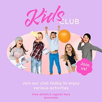 Kids club Instagram post template