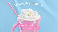 Cafe opening blog banner template