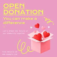 Open donation Instagram post template
