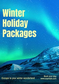 Winter holiday packages poster template & design