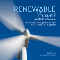 Renewable power Instagram post template