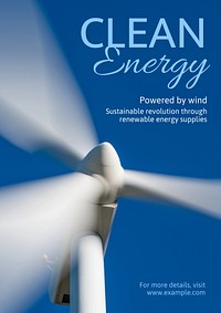 Clean energy poster template & design