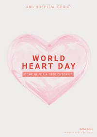 World heart day poster template and design