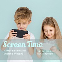 Screen time Instagram post template