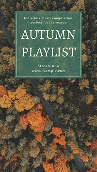 Autumn playlist Facebook story template