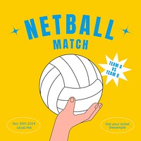 Netball match Instagram post template