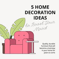 Home decoration ideas Instagram post template