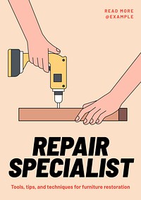 Repair specialist poster template