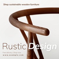 Rustic furniture Instagram post template