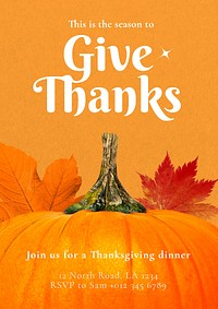 Thanksgiving dinner poster template