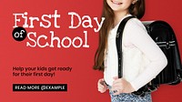 First school day blog banner template