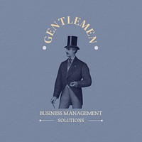 Business management blue logo template  