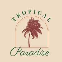 Tropical travel vintage logo template