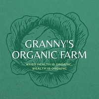Organic farm green logo template  