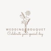 Wedding flowers logo template