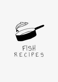 Fish recipes logo template business branding text and design