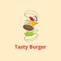 Tasty burger logo template