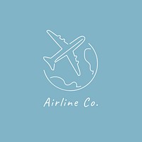 Commercial airline  logo minimal line art 