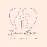 Wedding studio  logo, minimal line art design