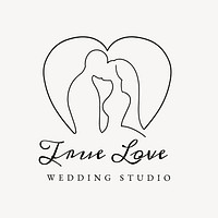 Wedding studio  logo minimal line art 