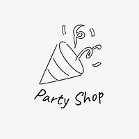 Party shop  logo minimal line art 