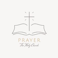 Praying church  logo, minimal line art design